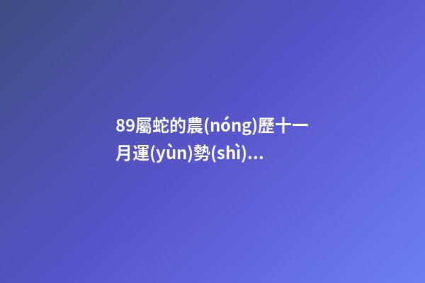 89屬蛇的農(nóng)歷十一月運(yùn)勢(shì) 屬蛇人11月運(yùn)程，屬蛇的11月運(yùn)勢(shì)-第1張-觀點(diǎn)-玄機(jī)派